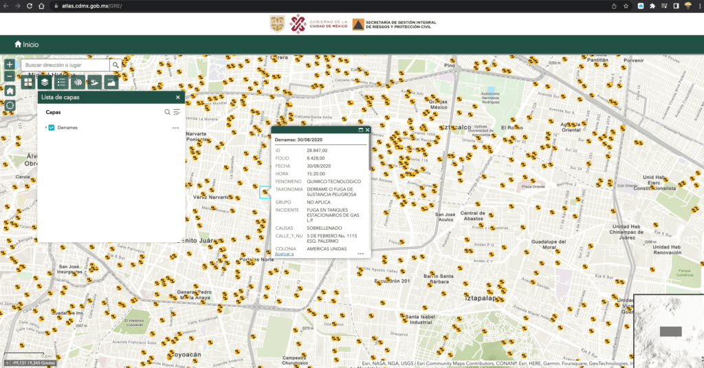Atlas de riesgos de la CDMX - Riesgos químicos