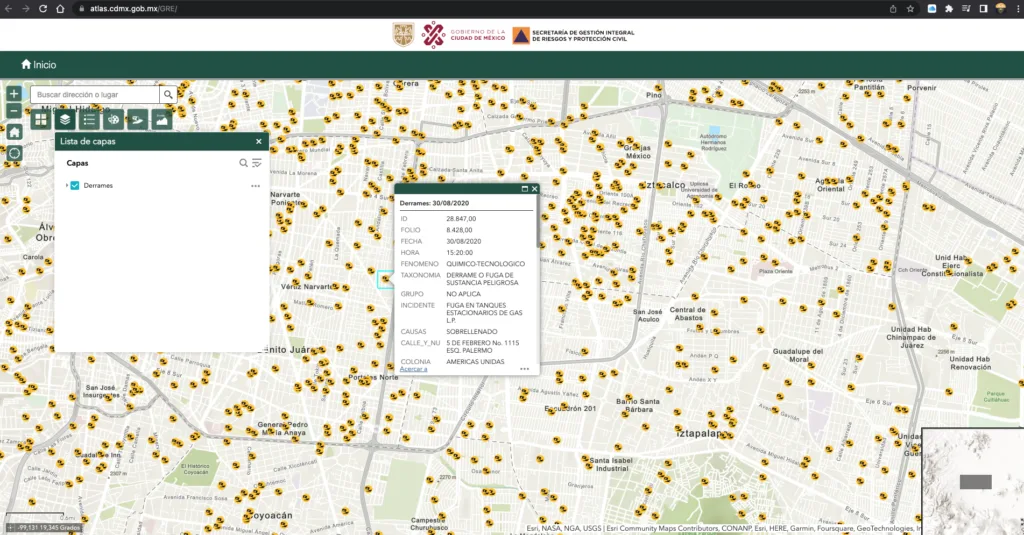 Atlas de riesgos de la CDMX - Riesgos químicos